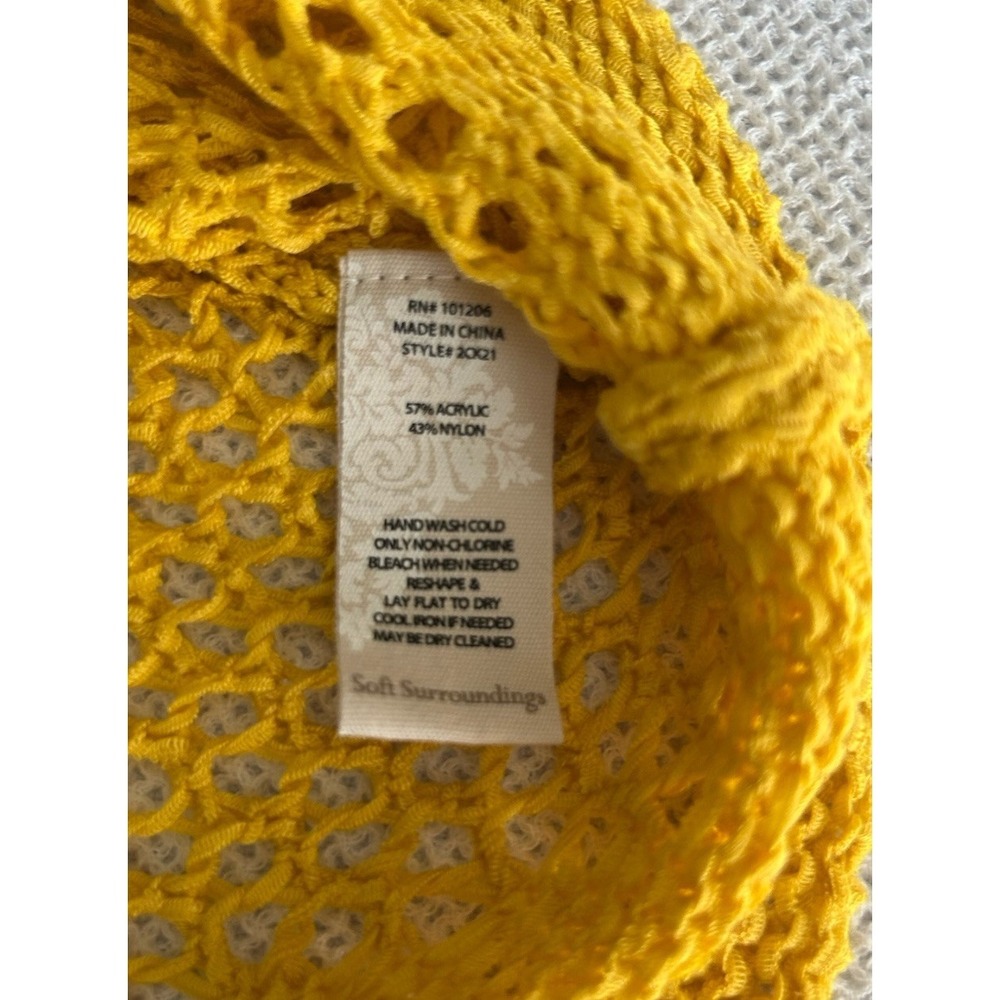 Soft Surroundings Women's Beachwalk Open Knit Sweater Mustard Yellow Size XL - Picture 5 of 5